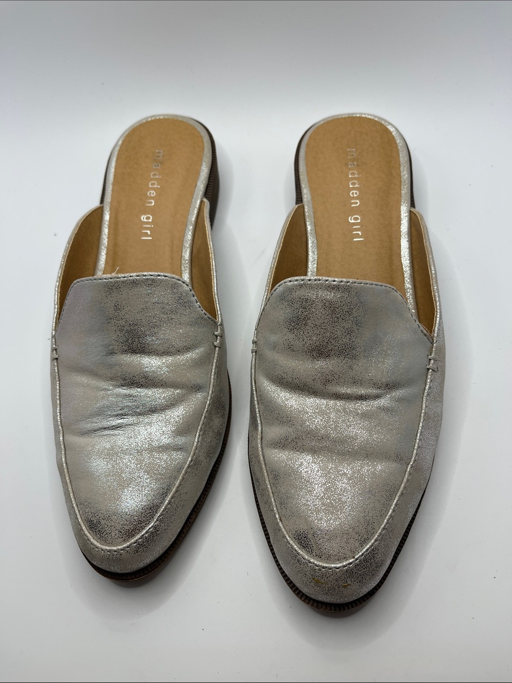 Madden Girl Gold  Metallic Slip-On Mule Loafers